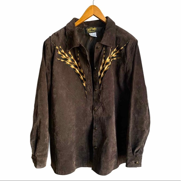 Vintage Bob Mackie 100% leather western jacket - Picture 2 of 4